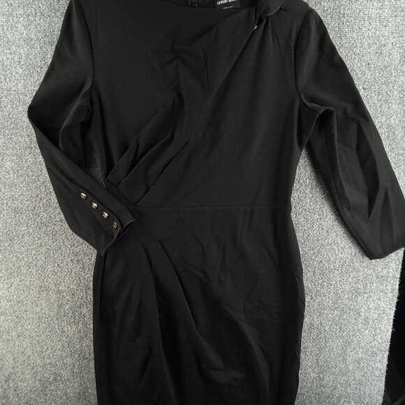 Giorgio Armani Asymmetric Keyhole Midi Dress Italy Black Size 44 (8 US) $1400 - Picture 1 of 16